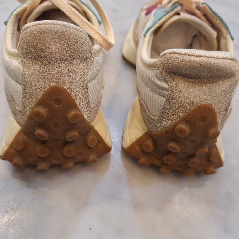 New Balance 327 Sneaker Sz 6 Cream Orange Teal WS327DC1 Running AS IS No insole - Picture 4 of 10